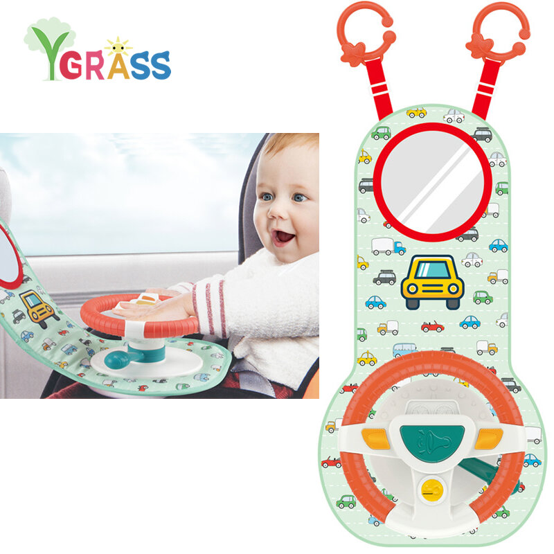 赤ちゃん用のおもちゃの車のシート,運転中の音楽のおもちゃ,軽量のアクティビティシート付き,幼児用のトラベルおもちゃ,男の子と女の子用のギフト