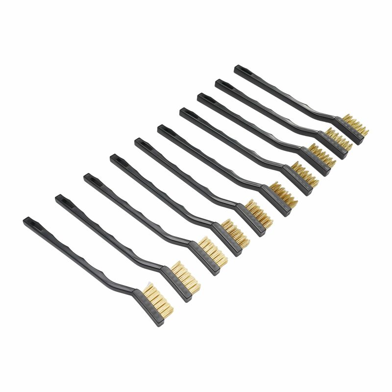 10Pcs 7inch Remove Rust Brush Brass Cleaning Polishing Metal Brushes Brass Wire Steel Wire Nylon Brush Clean Tools Home Kits