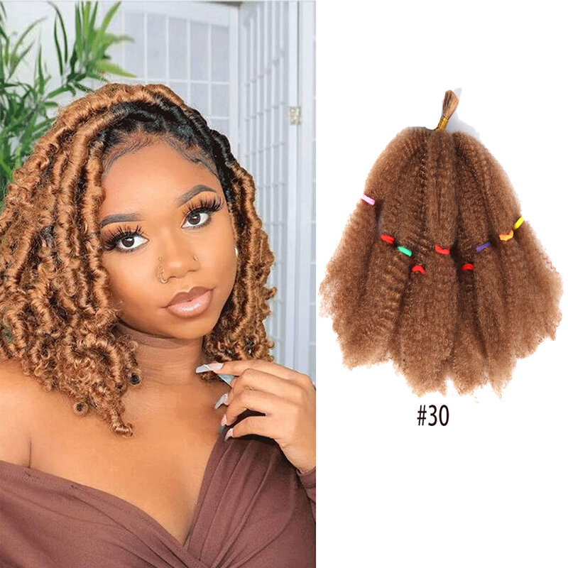 Afro Marley Kinky Hair Pre Stretched Afro Kinky Twist Hair Afro Marley Braiding Hair Kinky Twist Crochet Braids Synthetic Hair