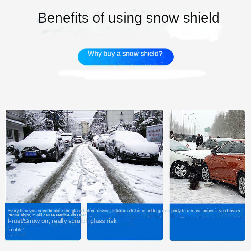 Scudo da neve per auto invernale parabrezza anteriore ispessito a tre strati copertura da neve per auto copertura per auto parasole a prova di neve e gelo