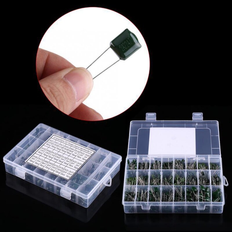 24 Kinds 660Pcs 100V(0.22 NF-470nF) Polyester Capacitors Classification Boxed 660pcs 1set