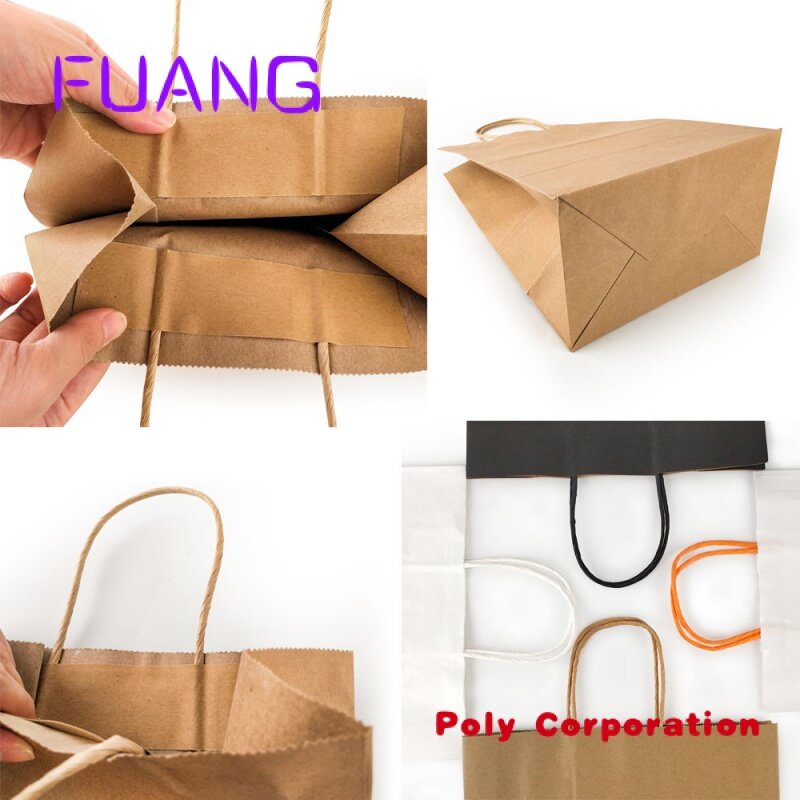 Custom  Paper Bag Takeaway Restaurant To Go Bags, Brown Paper Bags With Your Own Logo, Recycled Kraft Paper Bag For Fast Food Ta