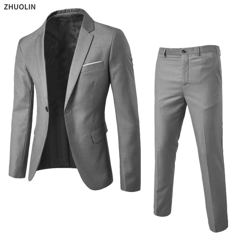 Men Suits For Business Wedding Elegant Blazers 2 Pieces 3 Sets Luxury Full Vest Pants Coats 2023 Formal Jackets Free Shipping
