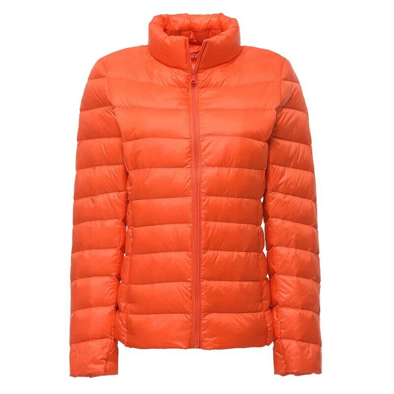 여성용 90% 화이트 덕 다운 재킷, 초경량 얇은 덕 다운 코트, 따뜻한 스탠드 칼라, 하이킹 Abrigos, 가을, 겨울, 7XL, 핫