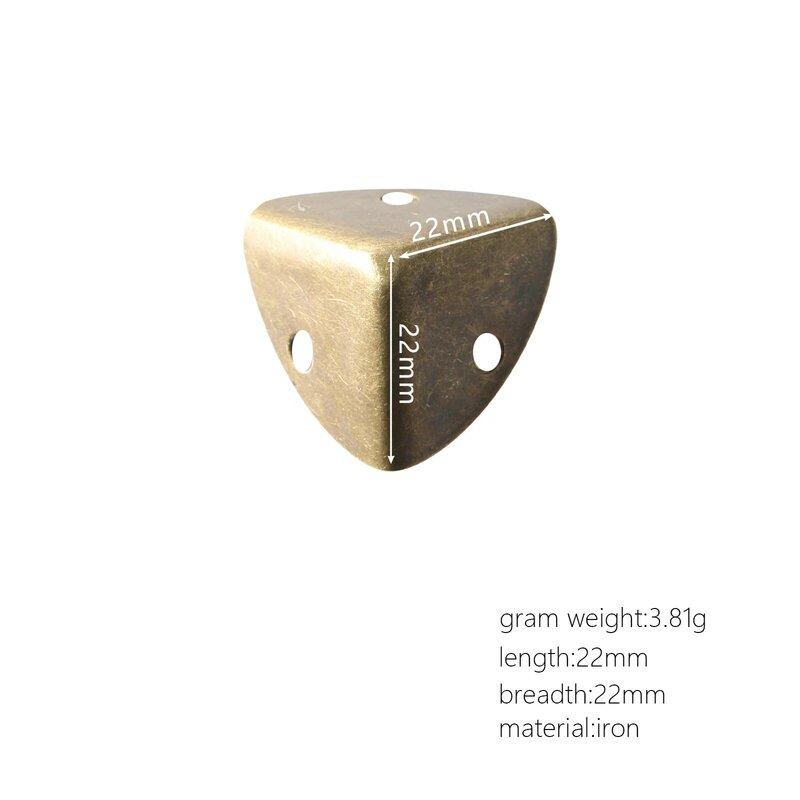 25mm ângulo retro ferro folha de madeira caixa de presente embalagem código canto quatro protetores canto fixo decoração
