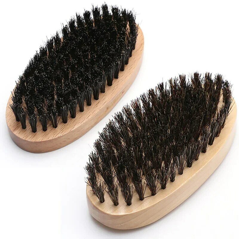 New Beard Brush for Men Natural Wooden Soft Boar Bristle Brush Hairdresser Shave Brush Men's Home Travel Mustache Care Tools