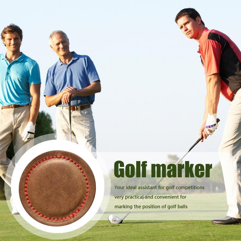 Marcador magnético de bola de golfe para homens Marcador de bola de golfe PU redondo presentes para marido e golfistas
