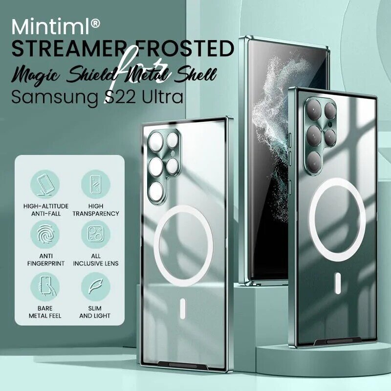 Mintiml®Streamer glassato Magic Shield guscio in metallo per Samsung S22/S21
