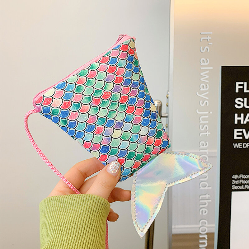 Cartoon Kinder Tasche Mode niedlichen Meerjungfrau Umhängetasche Münz Brieftasche schöne Handtaschen für Mädchen Mini Umhängetaschen Snacks Paket