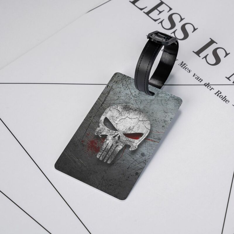 Vintage Skeleton Punishers Skull Luggage Tags Custom Baggage Tags Privacy Cover ID Label
