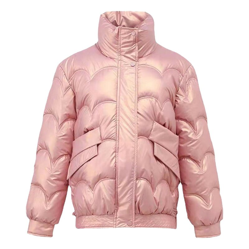 Зимняя женская куртка, новинка 2023, блестящее хлопковое пальто, зимняя теплая пуховая куртка, парка, толстое теплое пальто с хлопковой подкладкой, верхняя одежда для женщин