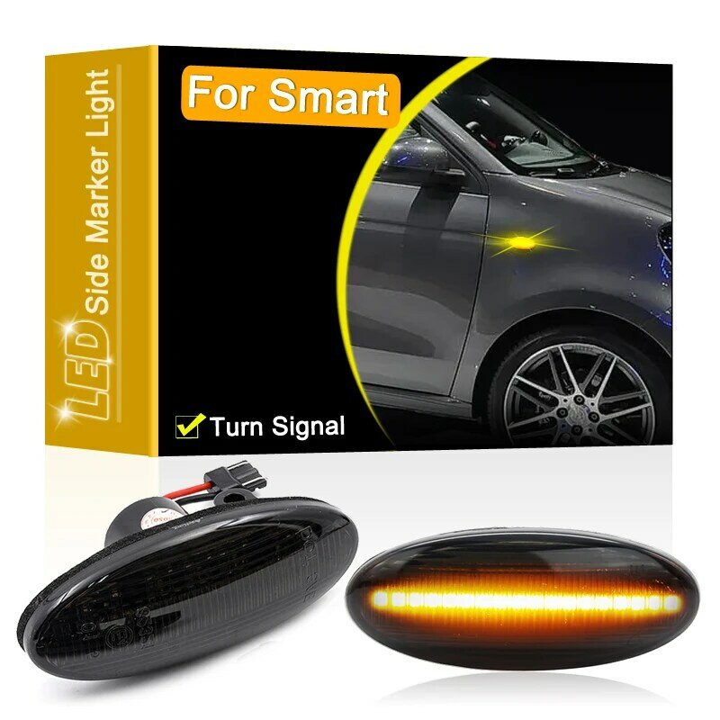 Smoked Lens Waterproof LED Side Fender Marker Lamp Turn Signal Light For Smart Forfour W453 C453 A453 2014 2015 2016 2017-UP