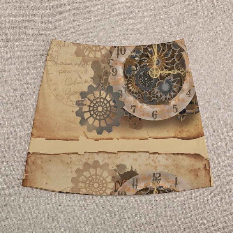 Minifalda de reloj Steampunk para mujer, ropa coreana, vestido de verano