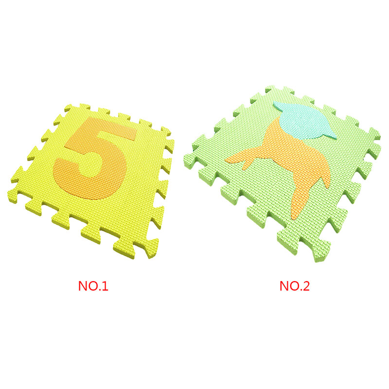 10 buah angka kartun hewan EVA anak-anak bantalan busa tikar merangkak bayi pelindung lantai Puzzle