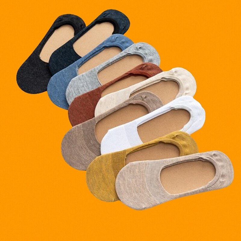 Calcetines invisibles de algodón para mujer, calcetín de primavera y verano, 5 pares, Color sólido, moda salvaje, boca baja, novedad de 2024