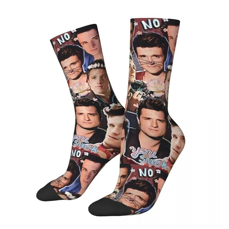 Retro Josh Hutcherson Collage Socks Men Women Polyester Fashion Socks Spring Summer Autumn Winter Middle Tube Socks Gifts