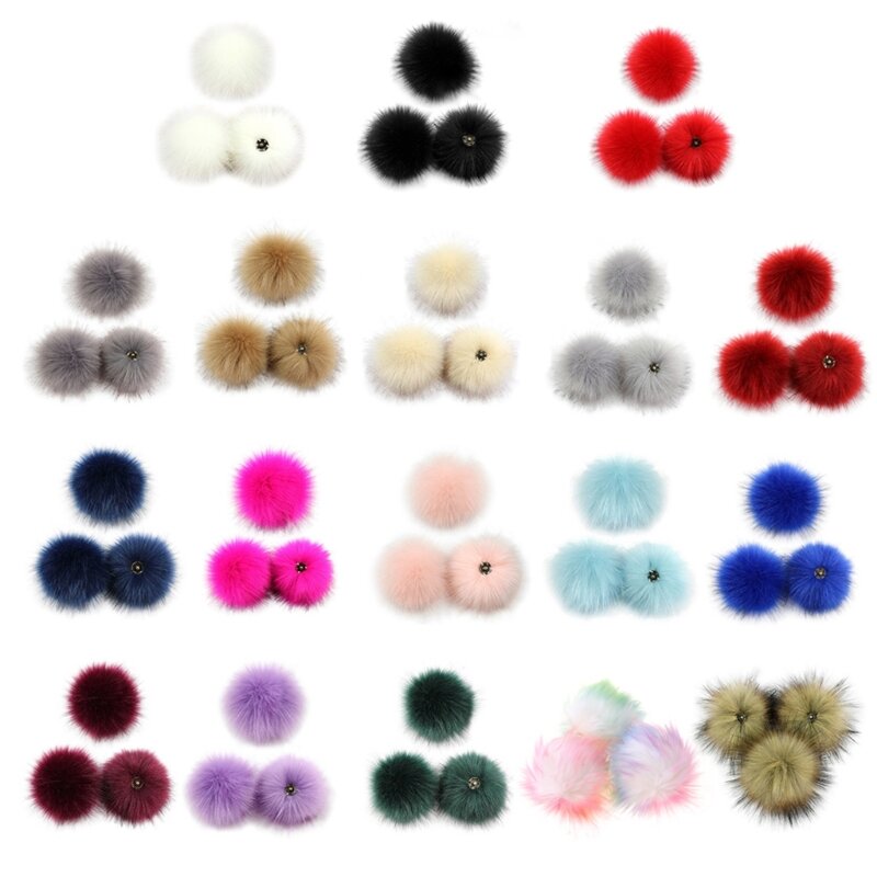 3 stks 10 DIY Kleurrijke Harige Pom Pom Bal met Drukknop voor Hoed Schoenen Sjaal Drop Shipping