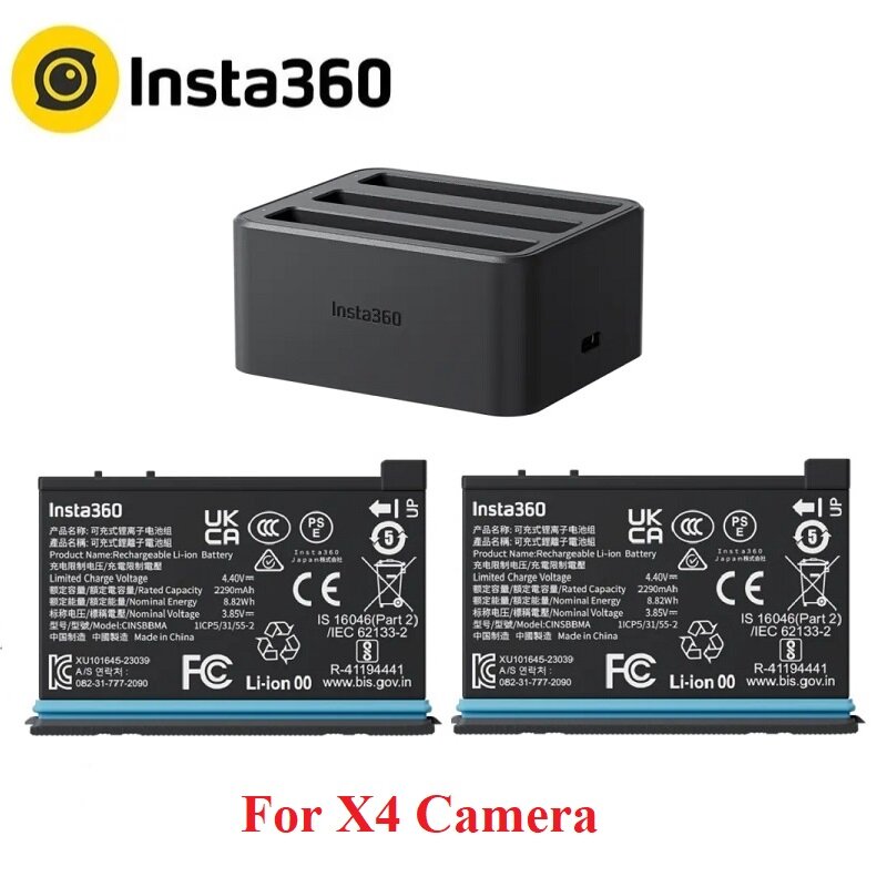 Insta360 X4 Battery And Fast Charger Hub For Insta 360 ONE X 4 Original Power Accessories