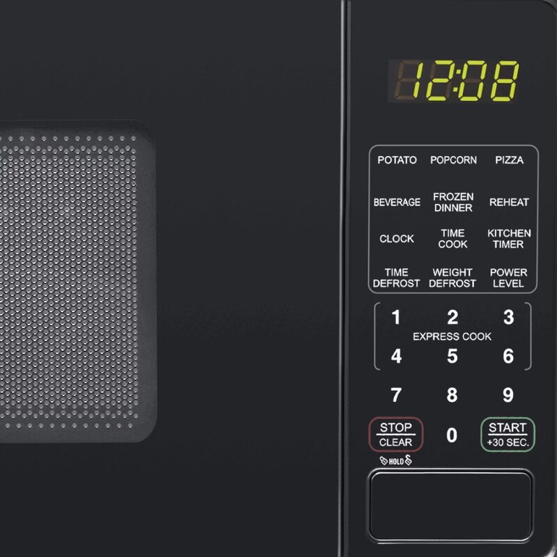 0.7 c. ft. Kuchenka mikrofalowa na blacie, 700 watów, czarny, nowy, wyświetlacz LED, minutnik, domowa kuchenka mikrofalowa na stole