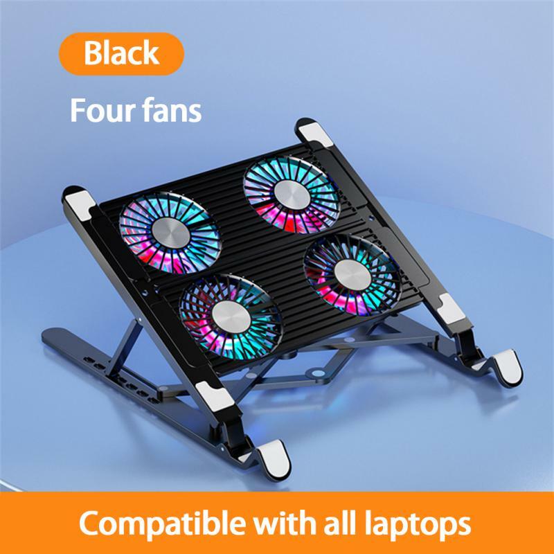 حامل كمبيوتر محمول قابل للطي للألعاب ، وسادة تبريد بمروحة و 4 مراوح ، مبرد كمبيوتر محمول ، ملحقات كمبيوتر محمول