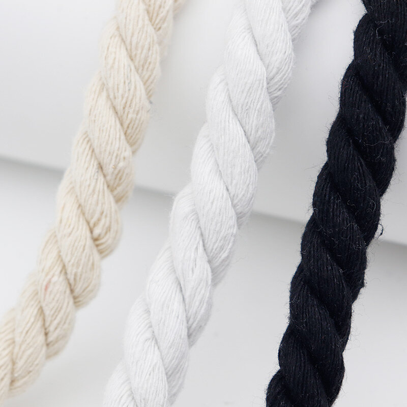 Cordones de cuerda de cáñamo grueso de algodón y poliéster, 3 colores, 1cm, alta calidad, cuerda duradera de tres hebras, cordones tejidos, zapatos casuales, Air Queen