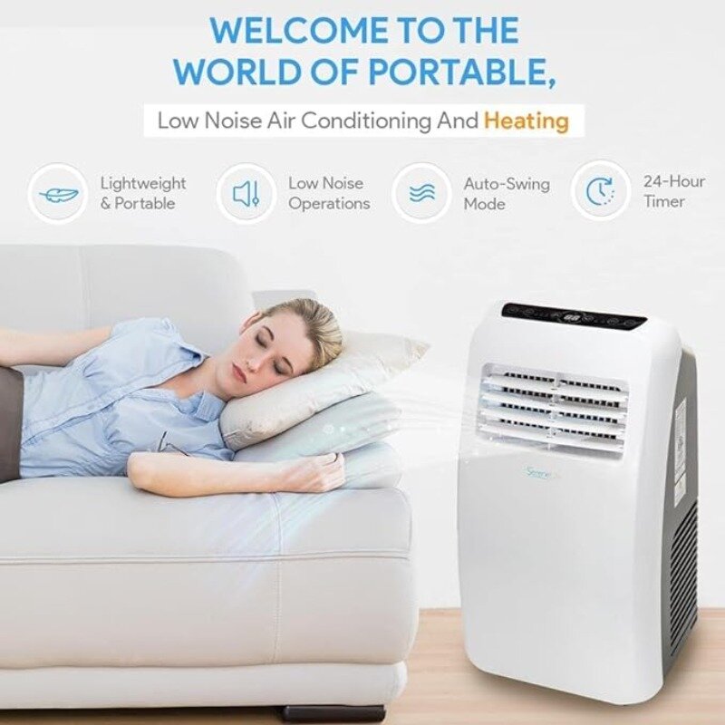 SereneLife SLACHT128 SLPAC 3-in-1 Portable Air Conditioner with Built-in Dehumidifier Function,Fan Mode, Remote Control