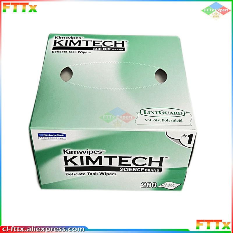 KIMTECH-Paquete de papel de limpieza de fibra kimtoallitas, papel de limpieza de fibra óptica kimperly, importación de EE. UU., 280 Bombas/caja, el mejor precio