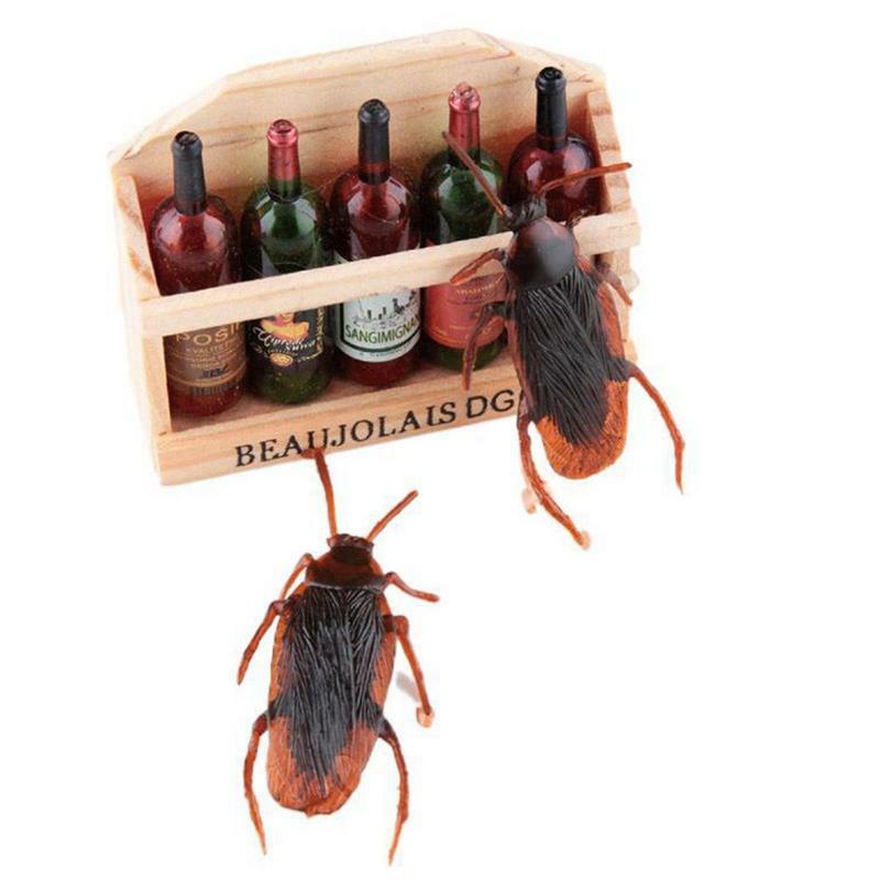 Simulação de barata falsa para halloween, brinquedo escorpião realista, escorpião, brincadeira, 10 pcs