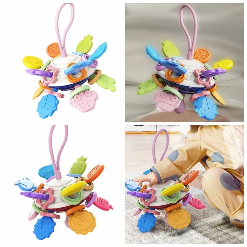 Kleurrijke Baby Sensorisch Tandjes Speelgoed Ufo Duurzaam Grijpen Bal Baby Speelgoed Veiligheid Dieren Vruchten Hand Vangst Bal Motoriek
