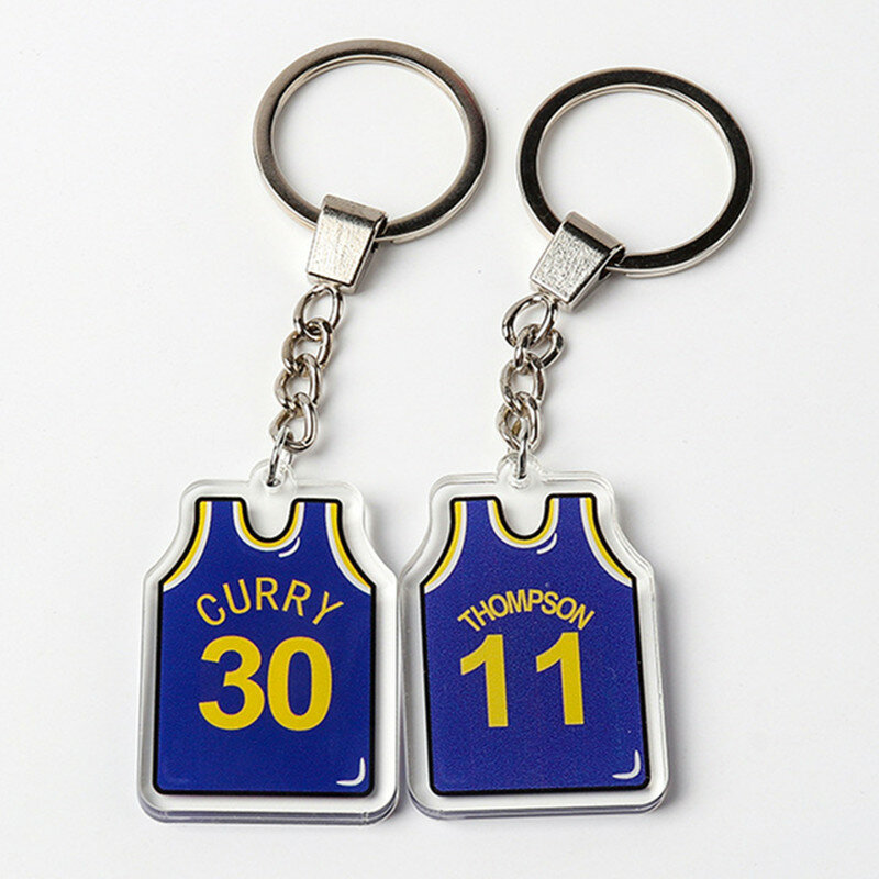 2022 New Star Jersey Keychain for Backpack Bag Pendant Both Sides Keyring Sport Basketball Player Name Key Chain Gift Friends