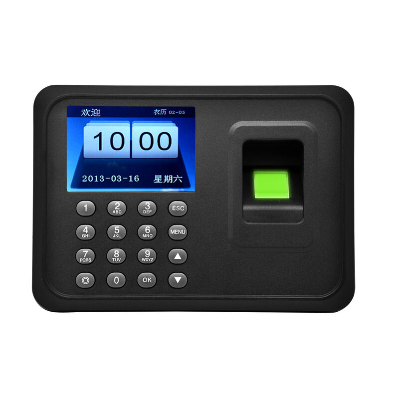 Système de Machine biométrique avec empreintes digitales, 2.4 pouces, multilingue, clavier pour employés, horloge électrique, enregistreur, gestion des données USB