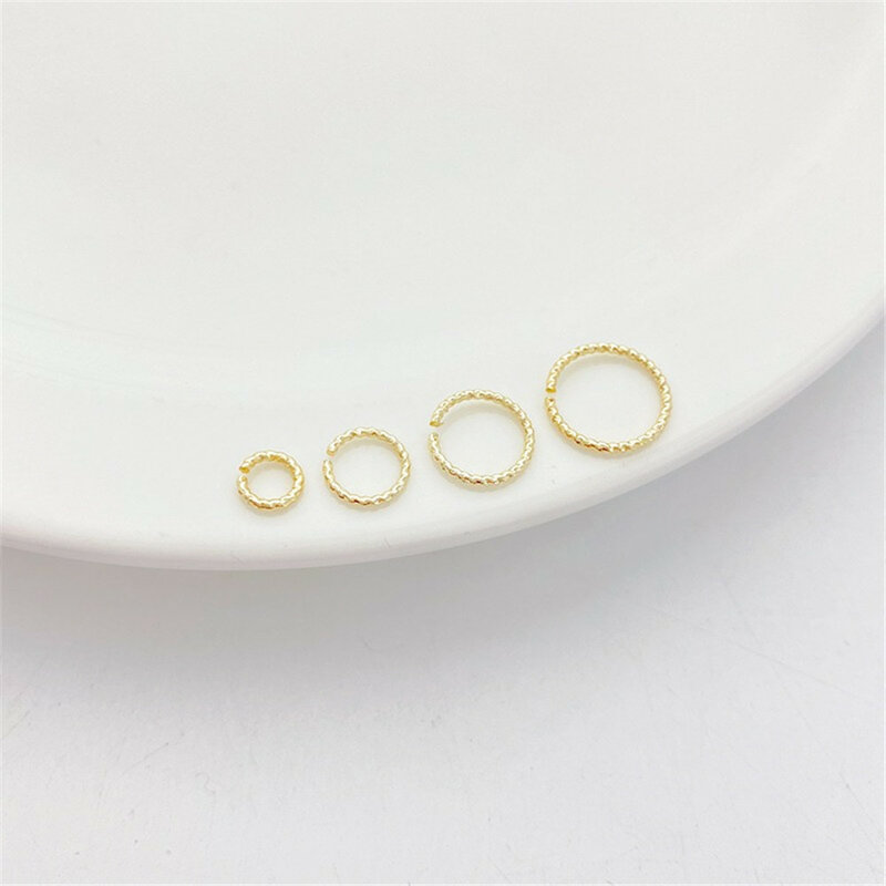 Anello aperto intrecciato rivestito in oro 14K anello chiuso cerchio singolo collana braccialetto fai da te anello di collegamento accessori materiale gioielli