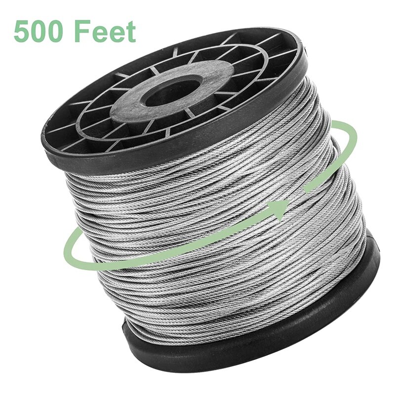 1/16Inch X 500Feet Wire Rope Cable, Stainless Steel Cable Aircraft Cable For Trellis