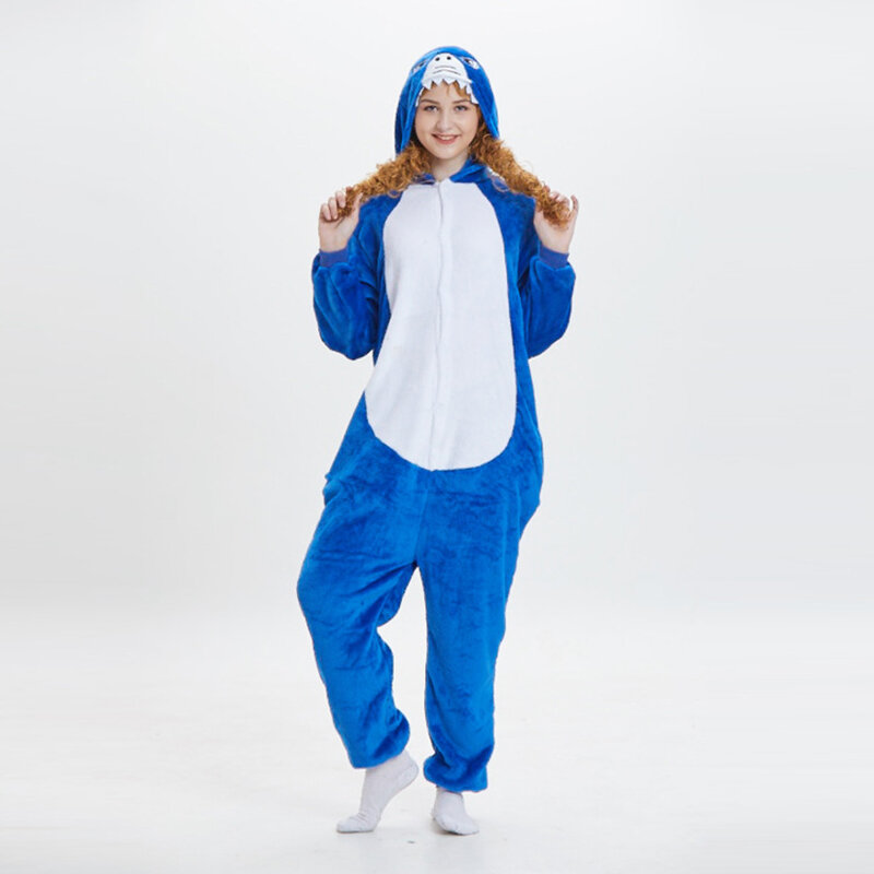 Unisex Onesies Pyjama Schattig Dier Eendelig Nachtkleding Cartoon Jumpsuit Homewear Nachtjapon Volwassen Kids Kerst Cosplay Kostuum
