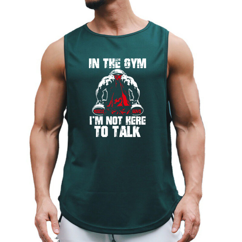 Gym kebugaran otot singlet pria latihan Tank top binaraga kemeja musim panas tanpa lengan cepat kering kaus pria berlari olahraga rompi