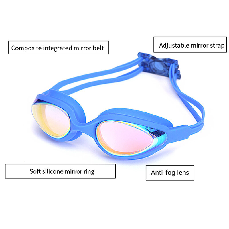 Gafas de natación profesionales antiniebla, protección UV, impermeables, de silicona, para hombres y mujeres adultos