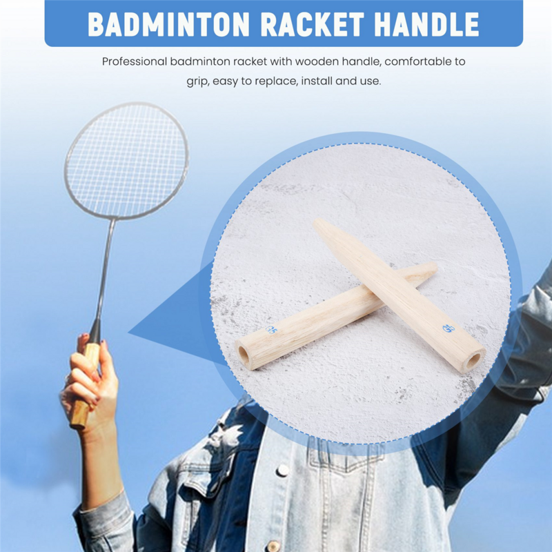 2Pcs Badminton Racket Handle Grip Wooden Badminton Handle Repair of Badminton Racket,G5