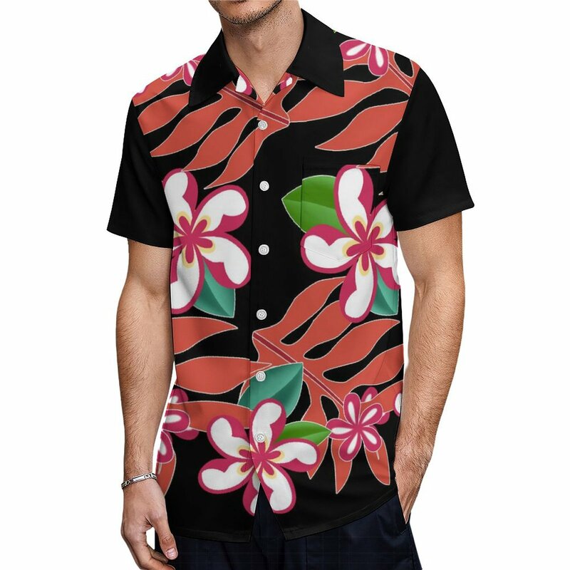 Polinezyjskie pary odzież Hawaii z nadrukiem na zamówienie szykowna sukienka urocza rękaw typu bombka MUMU Samoa spersonalizowana koszula męska