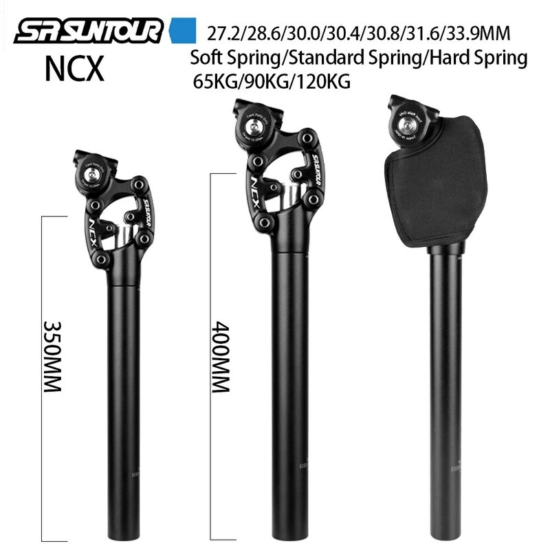 SR SUNTOUR-NCX espigão de amortecedor de bicicleta, tubo de assento, mountain bike, 28.6, 30.0, 30.4, 30.8, 31.6, 33.9mm * 350mm, 400mm