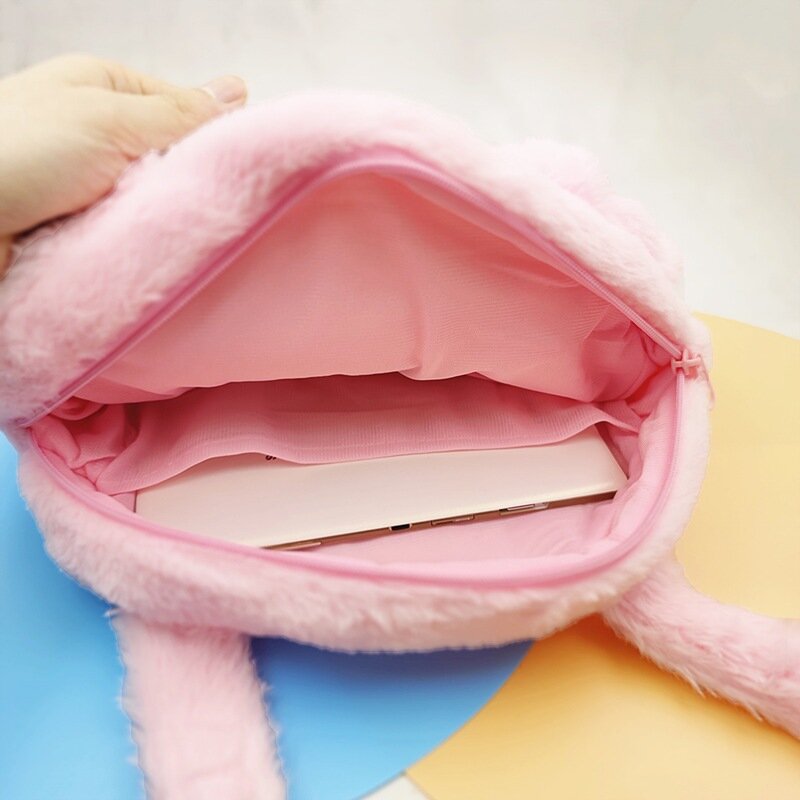 Sanrio-女の子のためのキャンバスのぬいぐるみ,フラップ付きの子供のおもちゃ,ショルダーバッグ