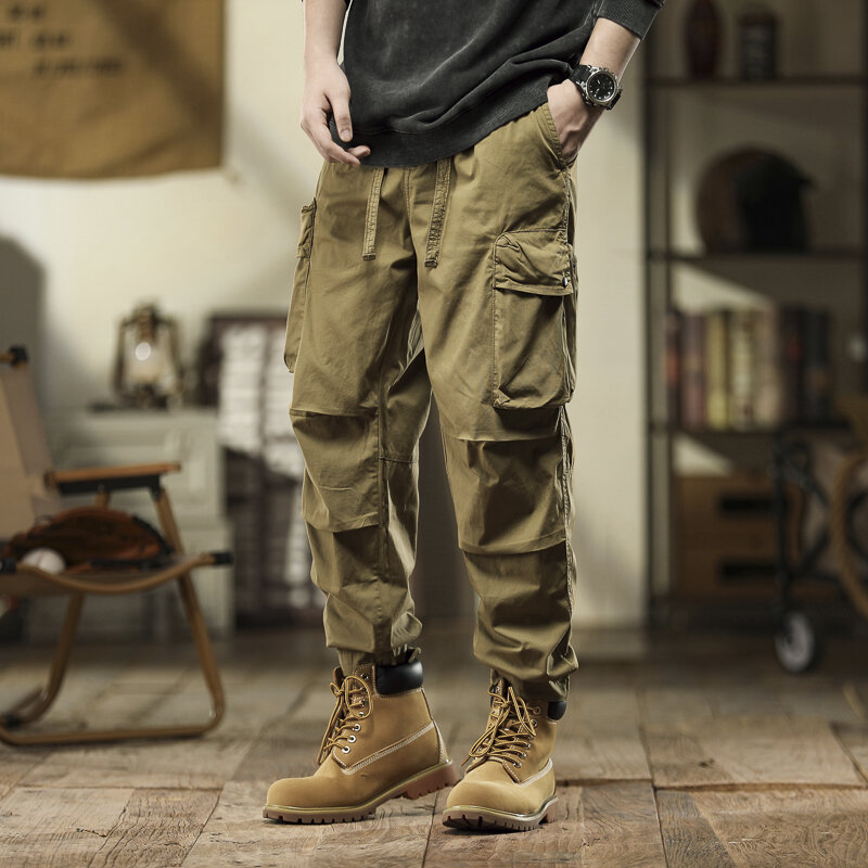 2023 jesienno-zimowe spodnie Cargo męskie Retro luźne spodnie na co dzień taktyka wojskowa na zewnątrz spodnie do joggingu modne spodnie dresowe