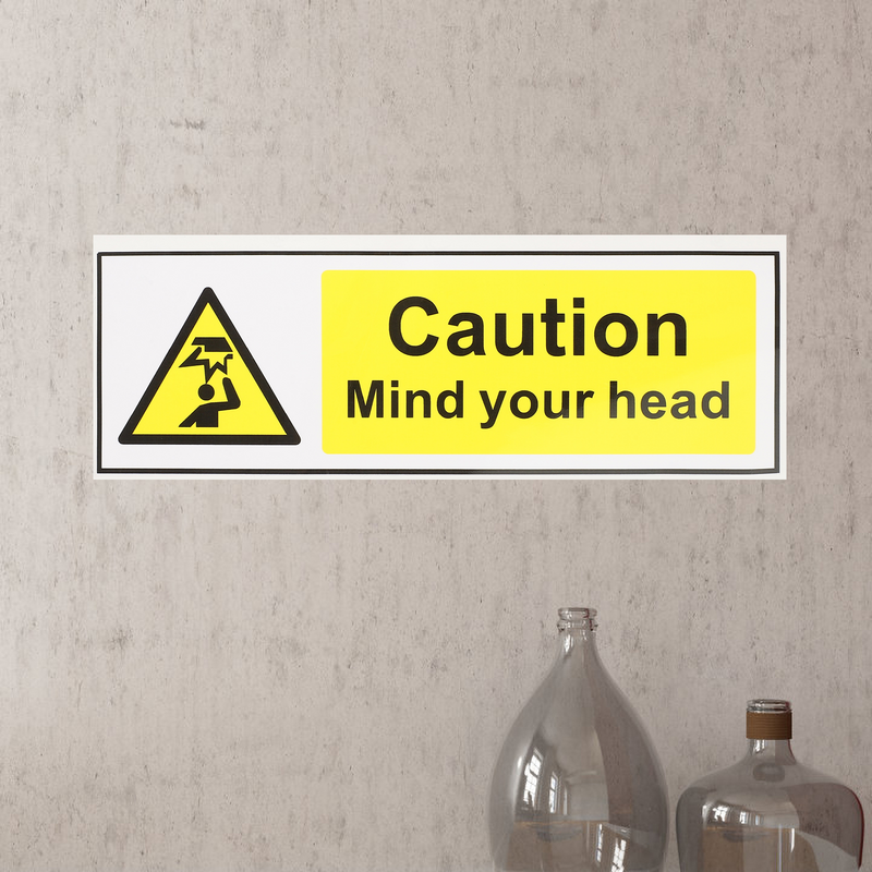 Be Careful Head Emblems Low Ceiling Signs Overhead Clearance Emblems Emblems Watch Your Decal Wall Decor Applique