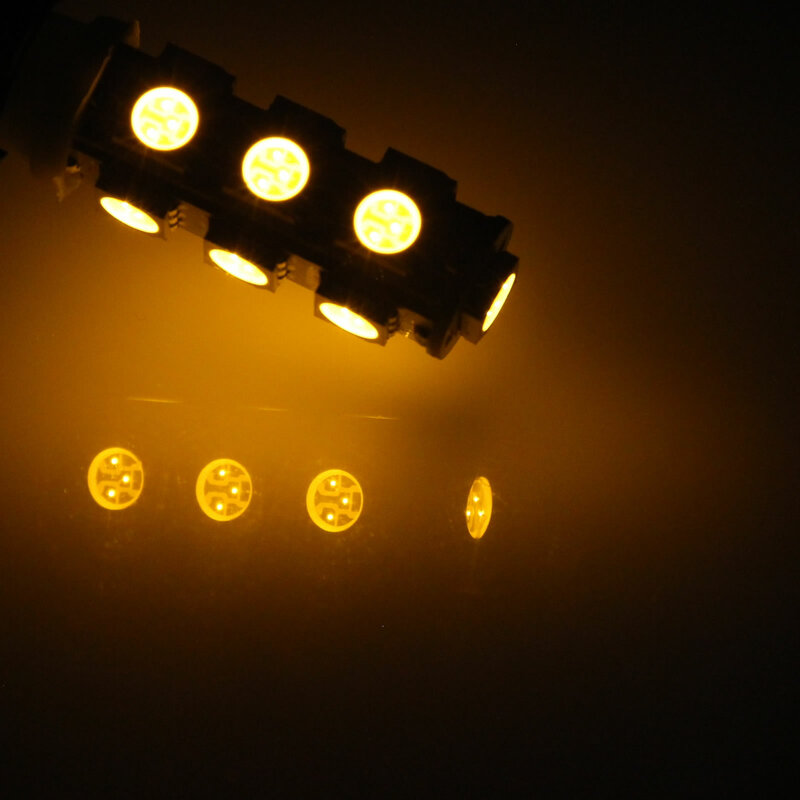 1x Yellow RV T10 W5W Reverse Light Backup Bulb 13 Emitters 5050 SMD LED 280 285 447 A012