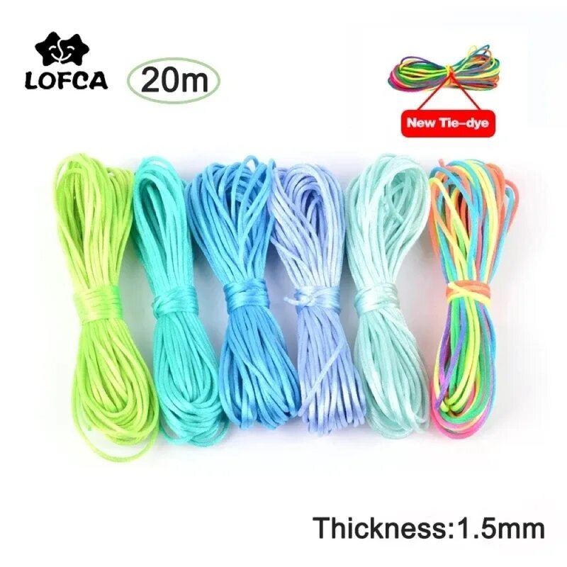 20m/lot DIY Nylon Cords 1.5mm Pacifier Clip Chain For Teething Necklace Make Rope Silicone Beads Handmade Satin Jewelry thread