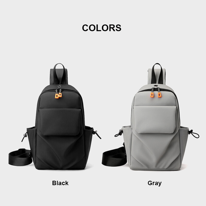 Toposhine Chest Bag 2023 New Solid Color uomo donna petto pacchetto Outdoor Casual Fashion One Shoulder Crossbody Bag nero grigio