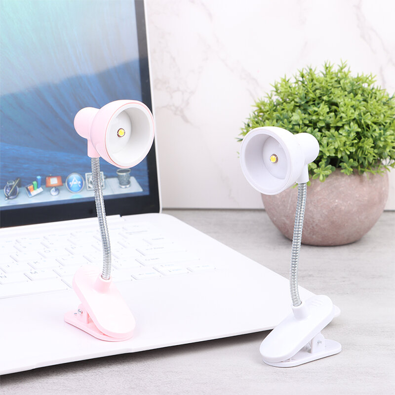 1Pc Mini LED Clamp Reading Lamp Night Lights Read Bedside For Bedroom Study Clip Design Home Portable Book Clip Lamp