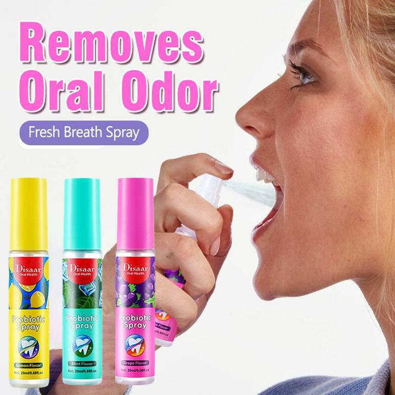 20ML deodorante Spray limone uva menta sapore artefatto femminile maschio portatile respiro baciare bocca Spray pulizia Spray