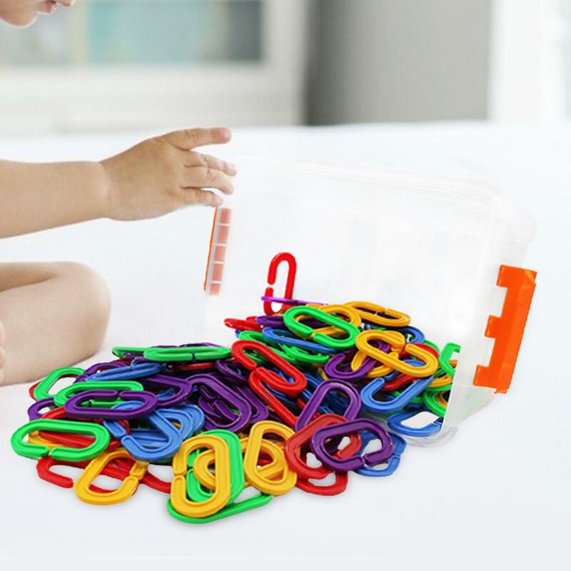 150 sztuk C Hook DIY zabawki liczenie i sortowanie edukacyjne zabawki sensoryczne ogniwa łańcuszka dla dzieci w wieku przedszkolnym