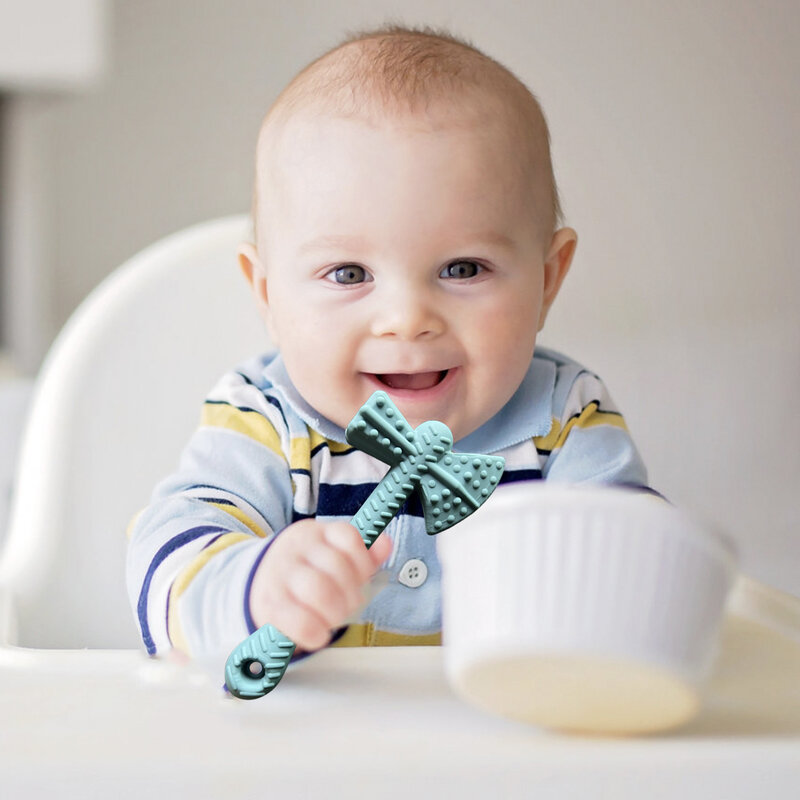 4 Buah Mainan Gigitan Bayi Laki-laki Perempuan Mainan Gigi Silikon untuk 0-24 Bulan Bayi Baru Lahir Balita Bayi Mengunyah Perawatan Gigi Menenangkan Pacifier