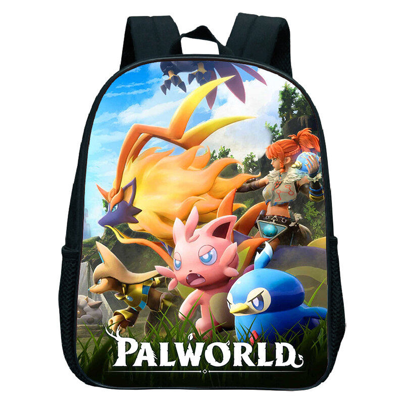 Sacs à dos de dessin animé Palworld pour enfants, sacs d'école College en 3D pour garçons, sacs de maternelle pour enfants, sac de garde d'enfants pour bébé, 12"